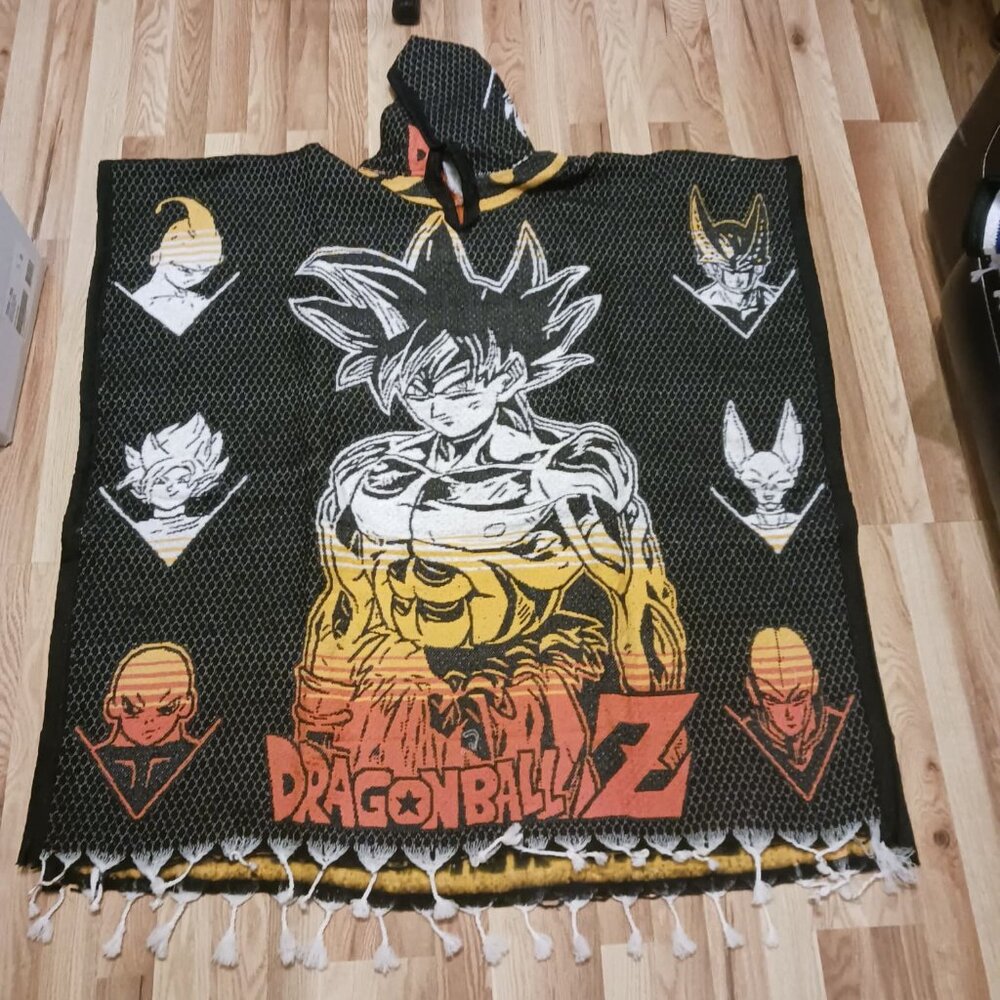 Dragon Ball Z Super Poncho Hooded For Adult Graphic Anime Made in Mexico